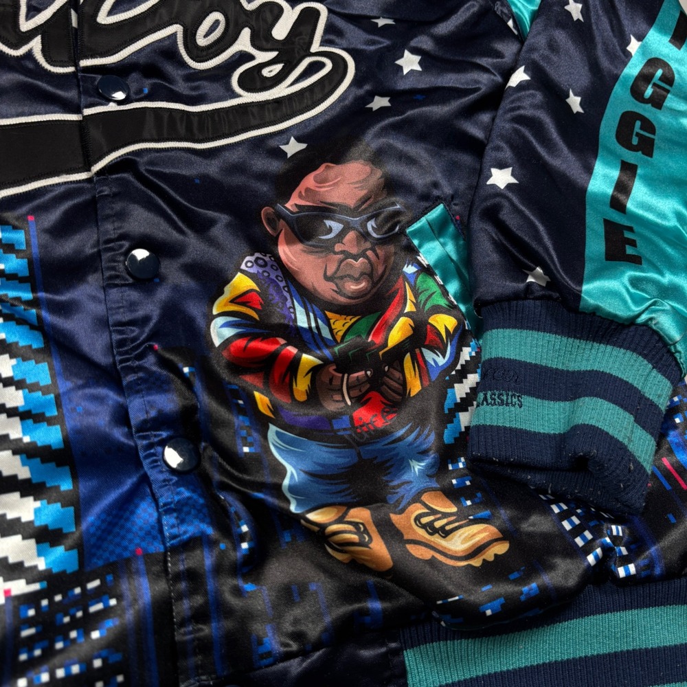 Headgear Classics Biggie Smalls Jacket Mens Small Navy Bad Boy Records Varsity - Picture 3 of 16